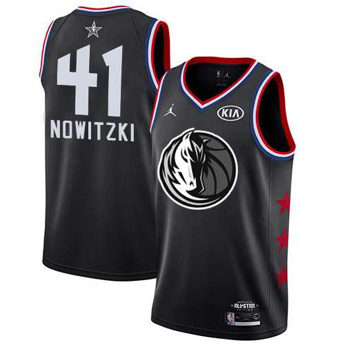 Nike Mavericks #41 Dirk Nowitzki Black NBA Jordan Swingman 2019 All-Star Game Jersey